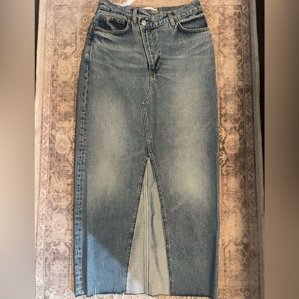 Reformation Light Blue Pencil Skirt - Picture 2 of 4